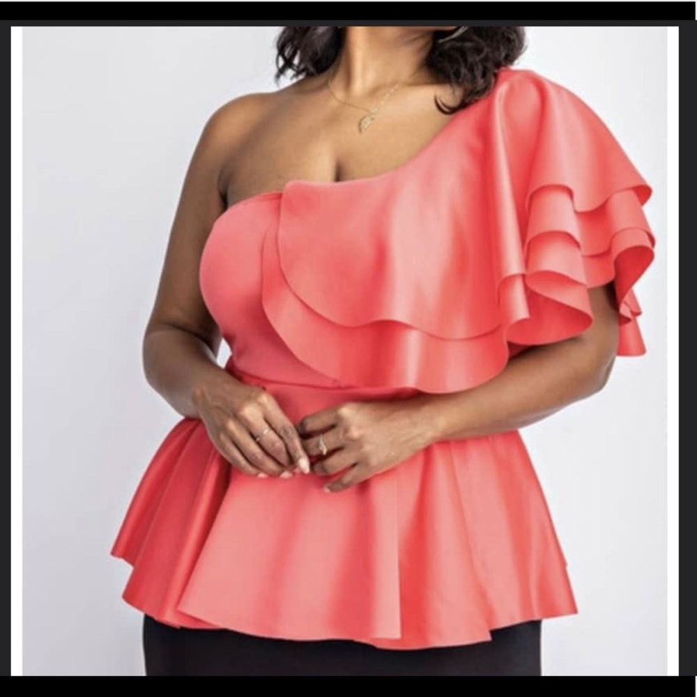 One shoulder peplum blouse!